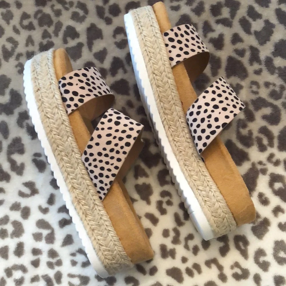 Mata Cheetah Priscilla Platform Espadrilles Women’s Shoes Size 9